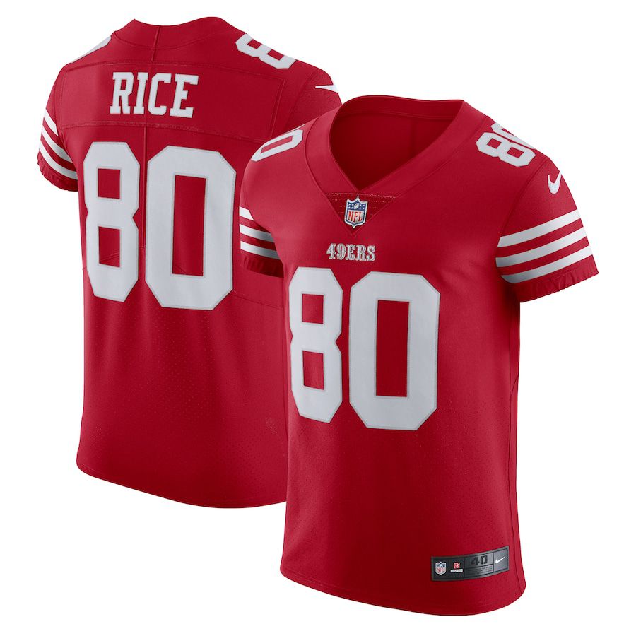 Men San Francisco 49ers 80 Jerry Rice Nike Scarlet Vapor Elite Retired Player NFL Jersey